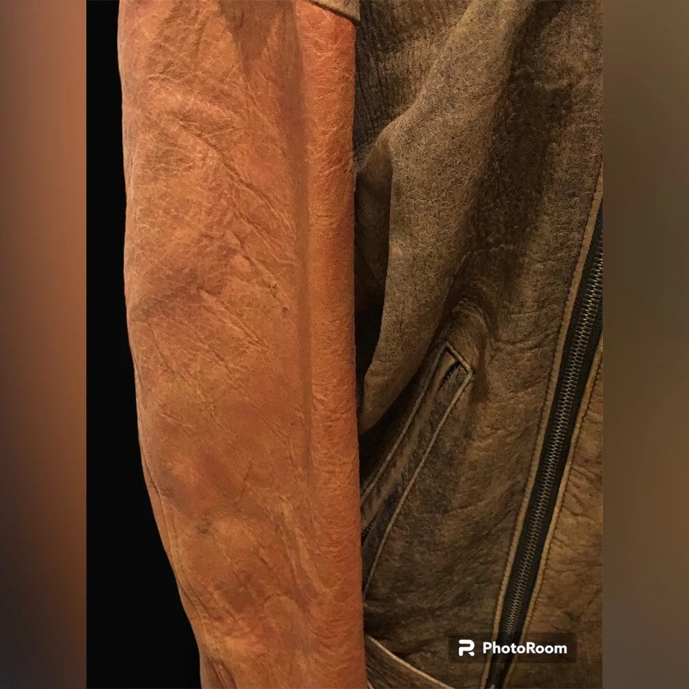 Vintage 90’s DKNY Leather Bomber Jacket S-M - Picture 7 of 13